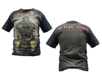 Human Fight T-Shirt schwarz mit toller Grafik vorne und Aufdruck hinten HFT-S4