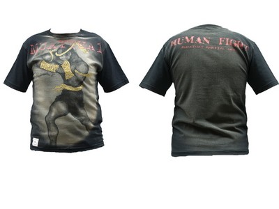 Human Fight T-Shirt schwarz mit toller Grafik vorne und Aufdruck hinten HFT-S6