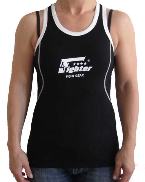4Fighter Girltop negro con Logo 4fighter GT-7
