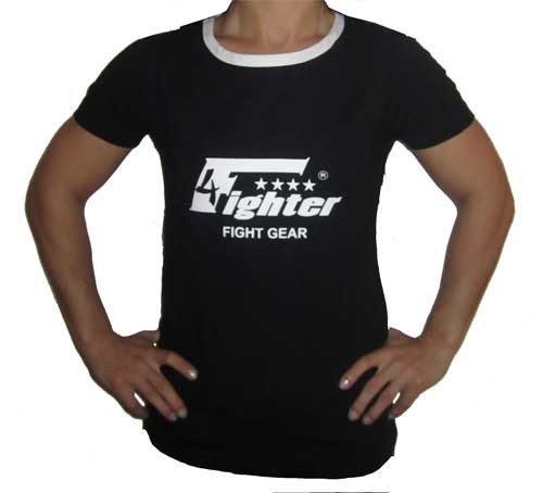 4Fighter Girltop negro con Logo 4fighter GT-7