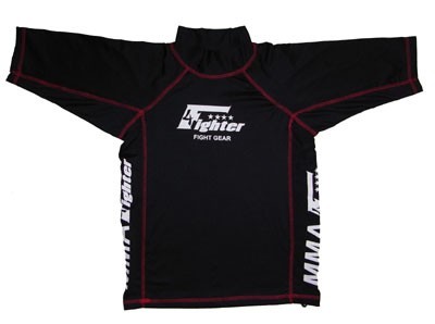 4Fighter Rashguard NEU Freefight MMA UFC schwarz-rot Kurzarm Gr. S
