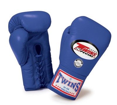 Blaue Twins Boxhandschuhe zum zuschnürren BGLL-1 Blue