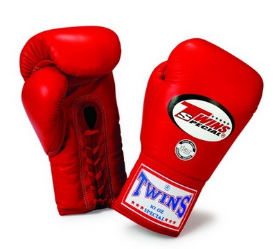 Twins rote Boxhandschuhe mit Verschnürrung BGLL-1 Red