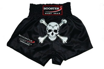Booster muaythai Kick- Thaiboxing Shorts, schwarze Hose mit Totenkopf TBT-12