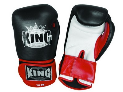 King Boxhandschuhe schwarz-weiss-rot BGK-1