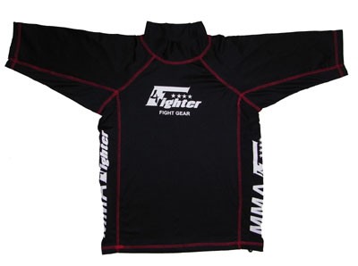 4Fighter Freefight / MMA Rashguard schwarz-rot / rash1-SS RG-SS1