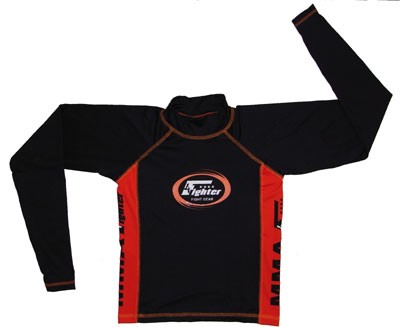 4Fighter Freefight / MMA Rashguard negro-naranja / rash2-LS RG-LS2